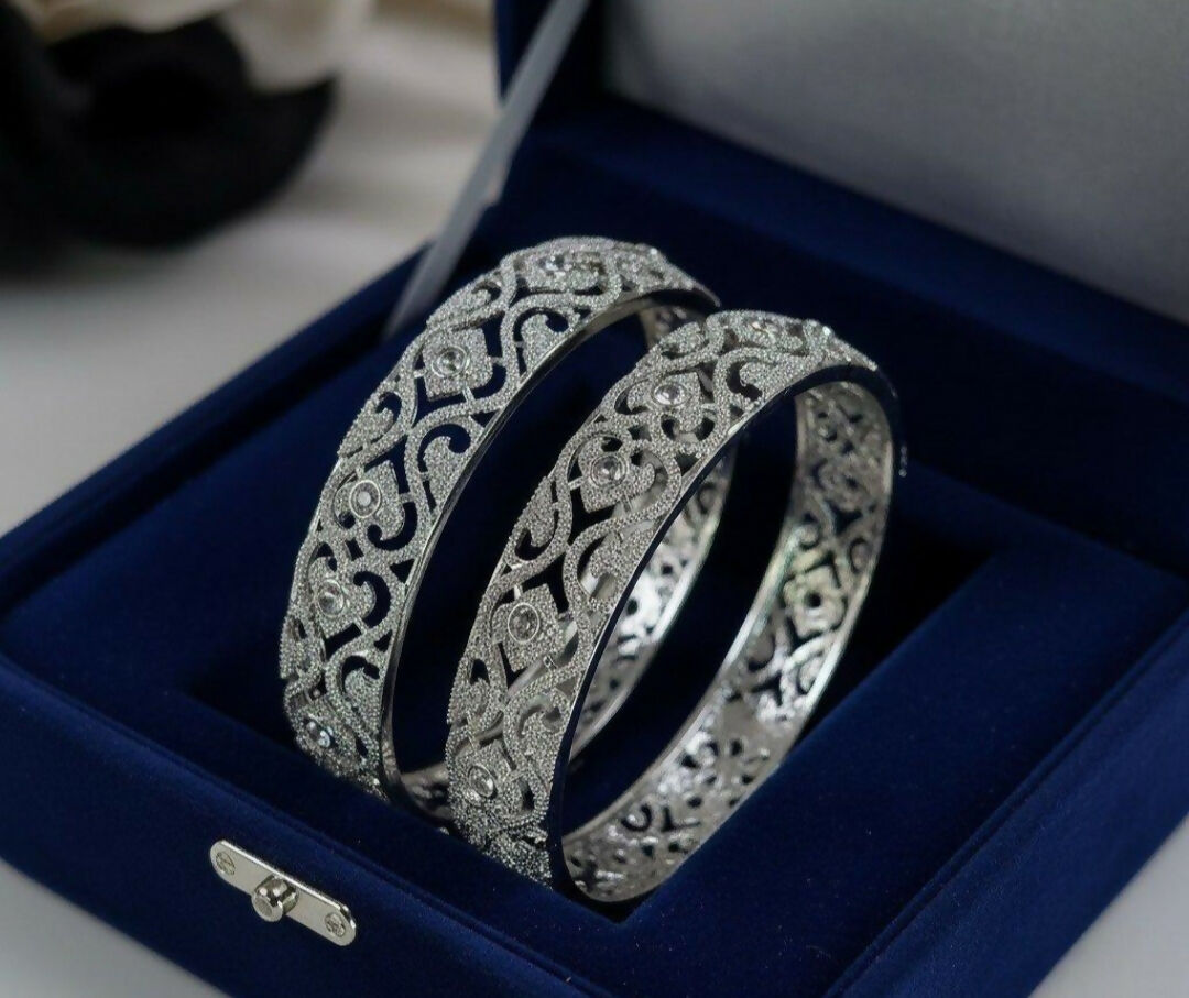 Double Heart Stone Bangle Set-00021 | Women Jewelry | Bangles/Bracelets | Brand New