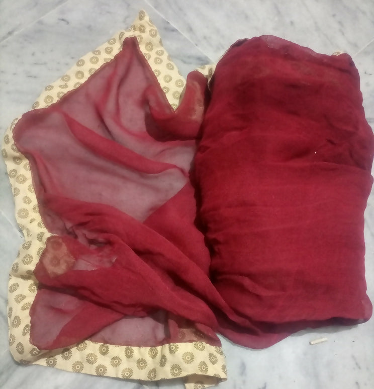 Maroon Mixed chiffon Dupatta | Women Accessories | Size: 2 Yards | New