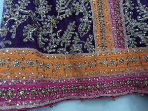 Purple Angharka with Shocking Pink | Women Locally Made Formals | Large | Preloved