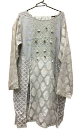 Raw Silk 3Pcs | Women Locally Made Formals | XLarge | Worn Once