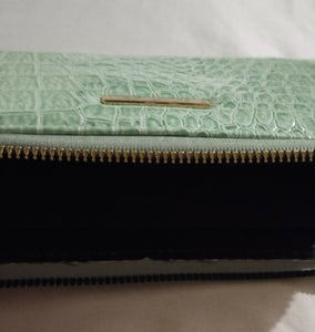 Crocodile Textured Green Wallet | Women Bags | Medium | New