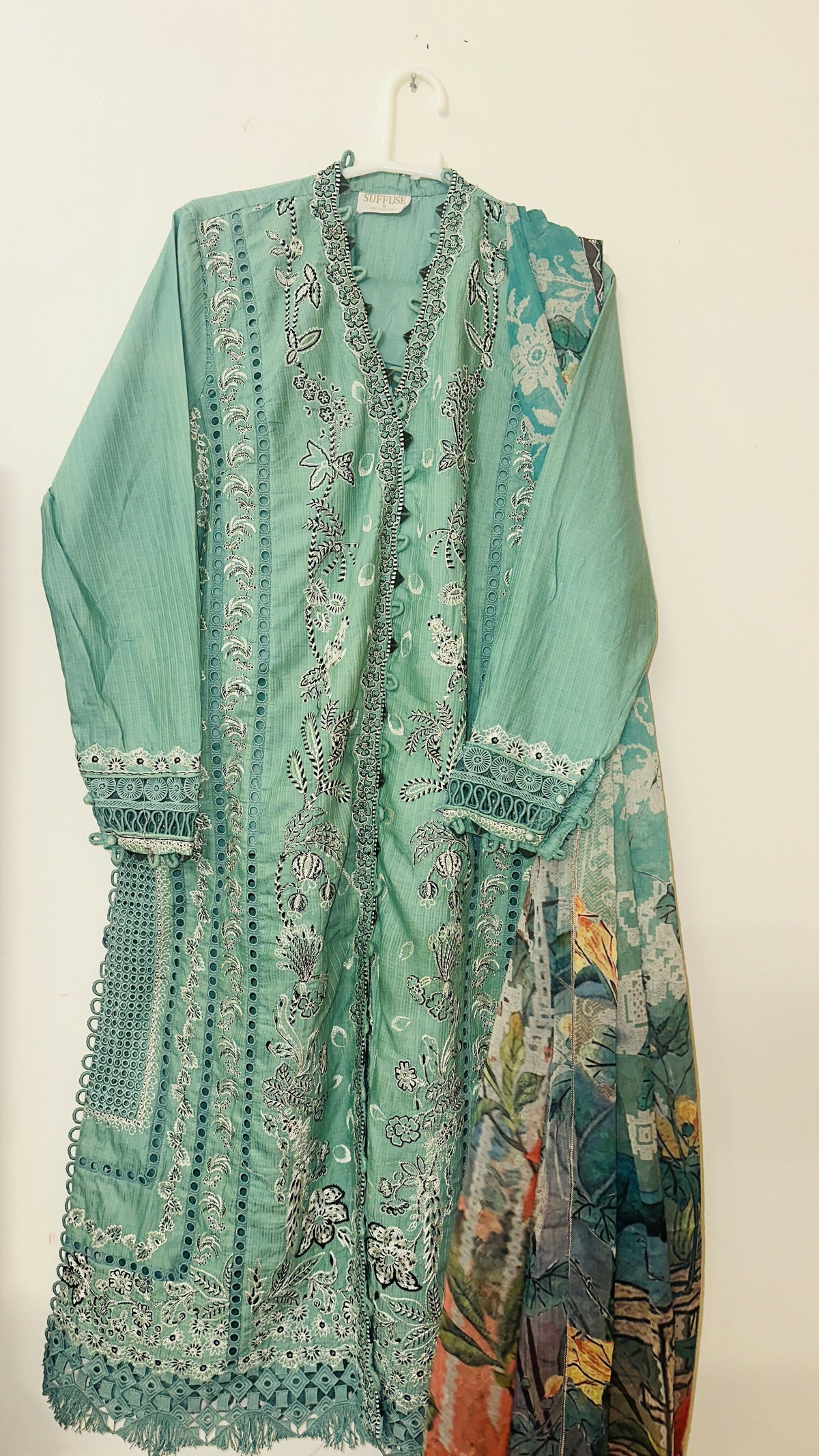 Sana Yasir | Women Branded Kurta | Medium | Teal Green | Preloved