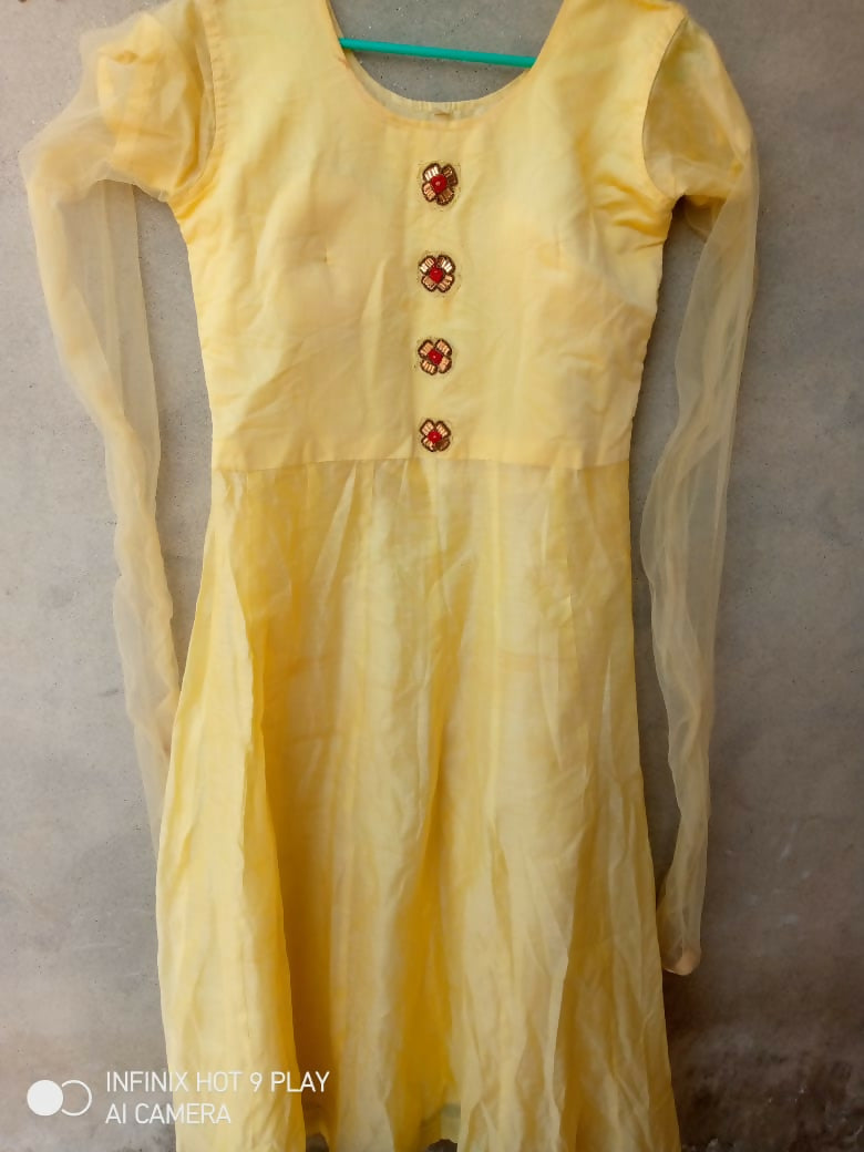 3 PC Gown Style Suit | Girls Shalwar Kameez | Large | Worn Once