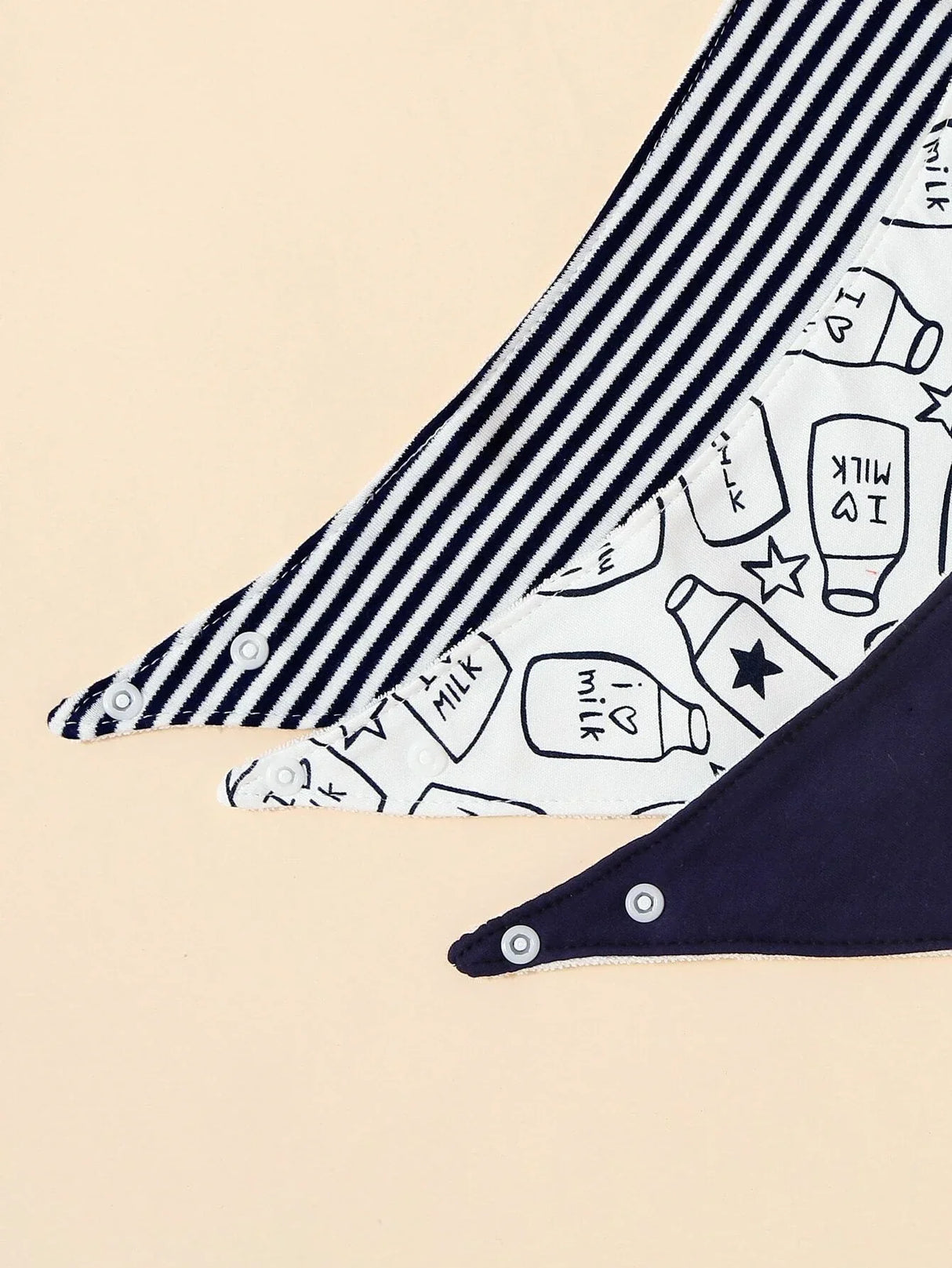Buy SHEIN 3pcs Baby Milk Bottle Pattern Bandana Bib in Pakistan