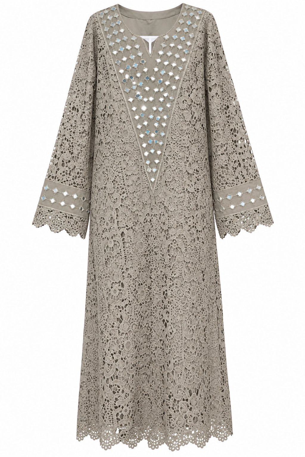 Crochet Net Suit | Women Locally Made Kurta | Grey | Large | Worn Once