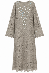 Crochet Net Suit | Women Locally Made Kurta | Grey | Large | Worn Once