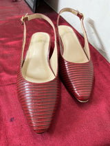 Unze London | Leather Maroon Sandals | Women Shoes |Size: 8 | Worn Once