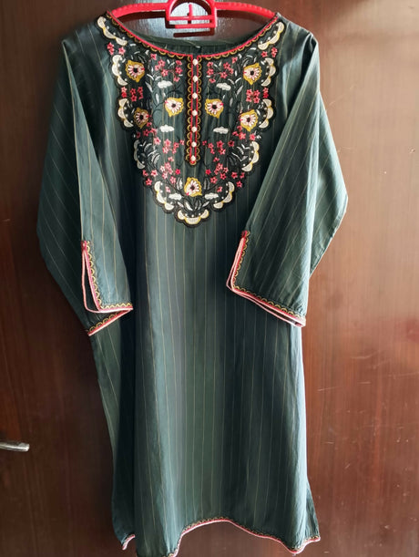 Green-embriodery-kurta