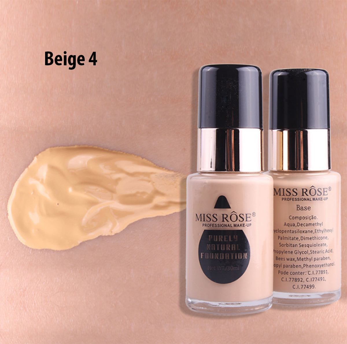 Buy Miss Rose Waterproof Moisturizing Oil Free Full Coverage Deep Whitener Liquid Foundation 30 - Ml in Pakistan