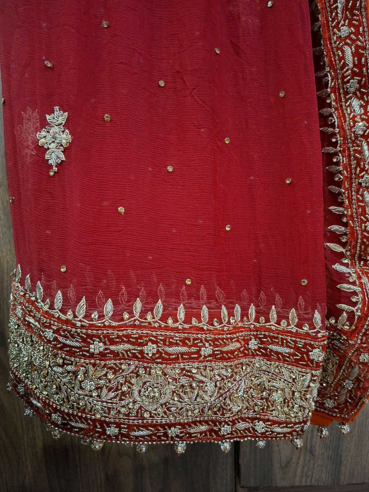 Embroidered Bridal Dress | Women Bridals | Red | Small | Worn Once