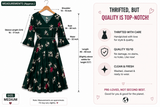 Shein Emerald Green Floral Flared Dress | Women Skirts & Dresses | Medium | Emerald Green | Preloved