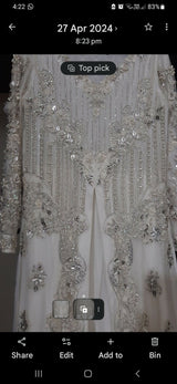 Beautiful White Fancy Dress | Women Locally Made Formals | White | Small | Worn Once