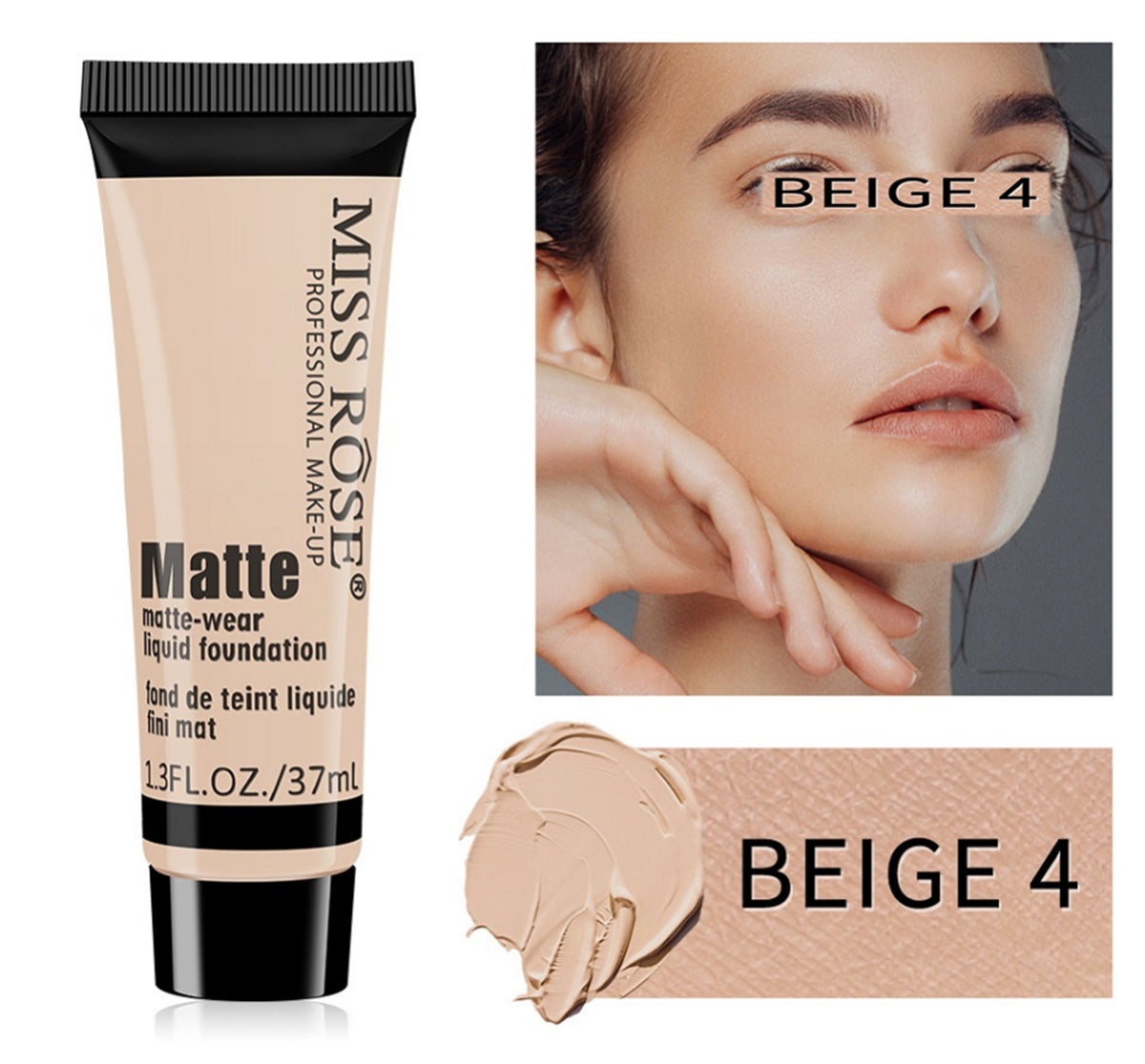 Buy Miss Rose Long Lasting Liquid Full Skin Coverage Soft Matte Foundation 37 - Ml in Pakistan