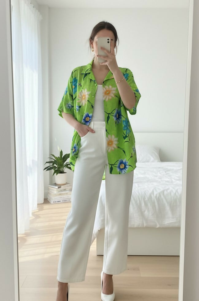 Green Western Top | Women Tops & Shirts | Large | Preloved