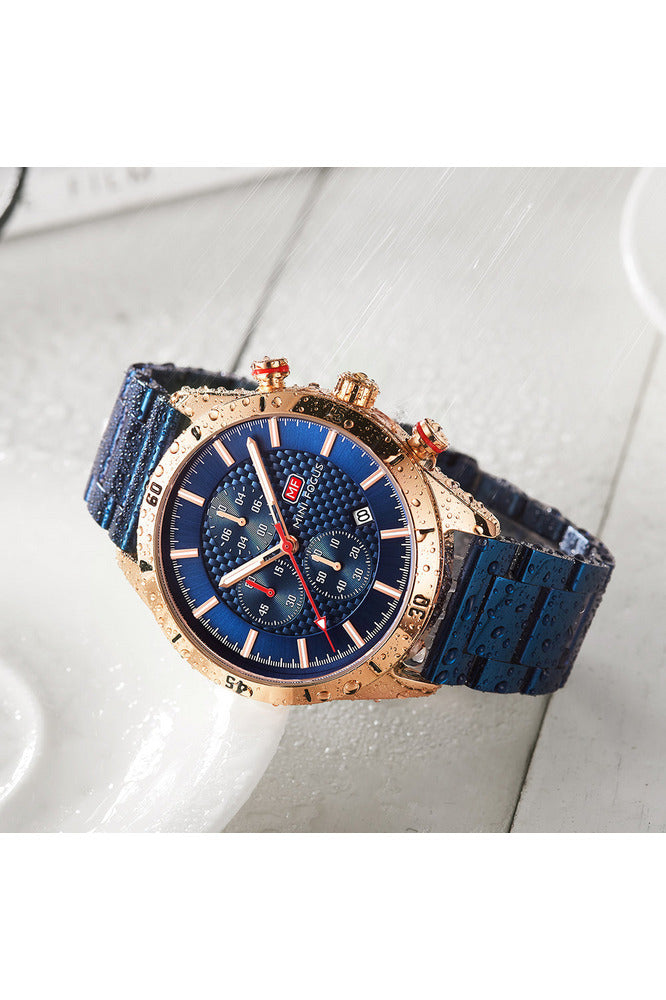 Buy Mini Focus Blue Stainless Steel Blue 44 mm Dial Quartz Gents Chronograph Watch- MF0283G-02 in Pakistan