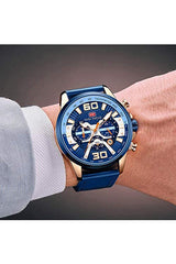 Buy Mini Focus  Blue Leather Blue Dial Quartz Watch for Gents- MF0336G-07 in Pakistan