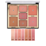 Buy Miss Rose 7 Colors Blush Bright Shimmer Powder Professional Facial Highlight Palette  - Natural Nude in Pakistan