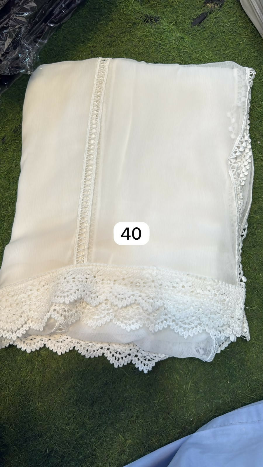Dyeable Chiffon Lace Dupatta | Women Accessories | Duppata | Large | Brand New