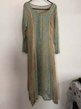 Chiffon Embroidered Kurti | Women Locally Made Formals | Small | Blue | New