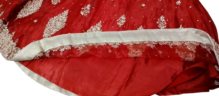 Red Handmade Embroidered Frock | Women Zari Embroidered Frock | Worn Once