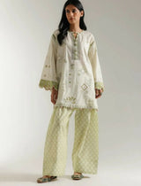 Ethnc | Women Branded Kurta | Small | White 2Pcs | New