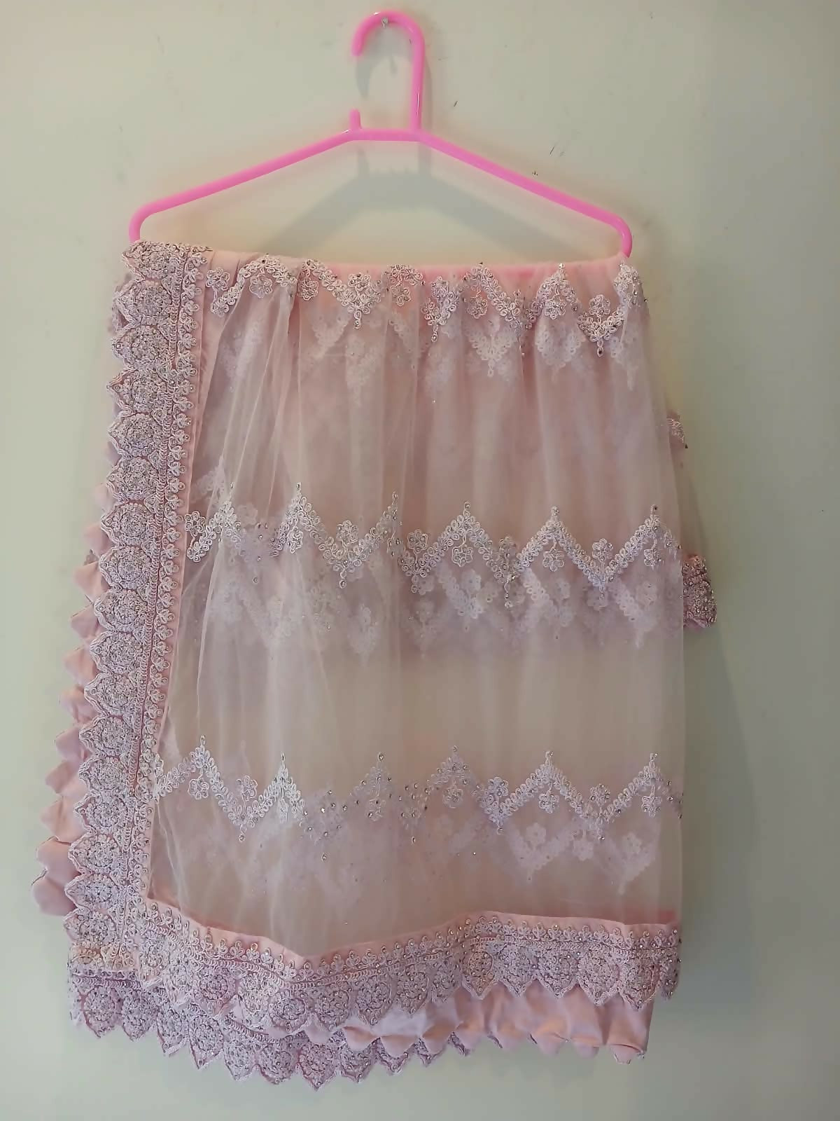 Beautiful Net Embroidered Dupatta | Women Accessories | Duppatas & Shawls | Large | Worn Once