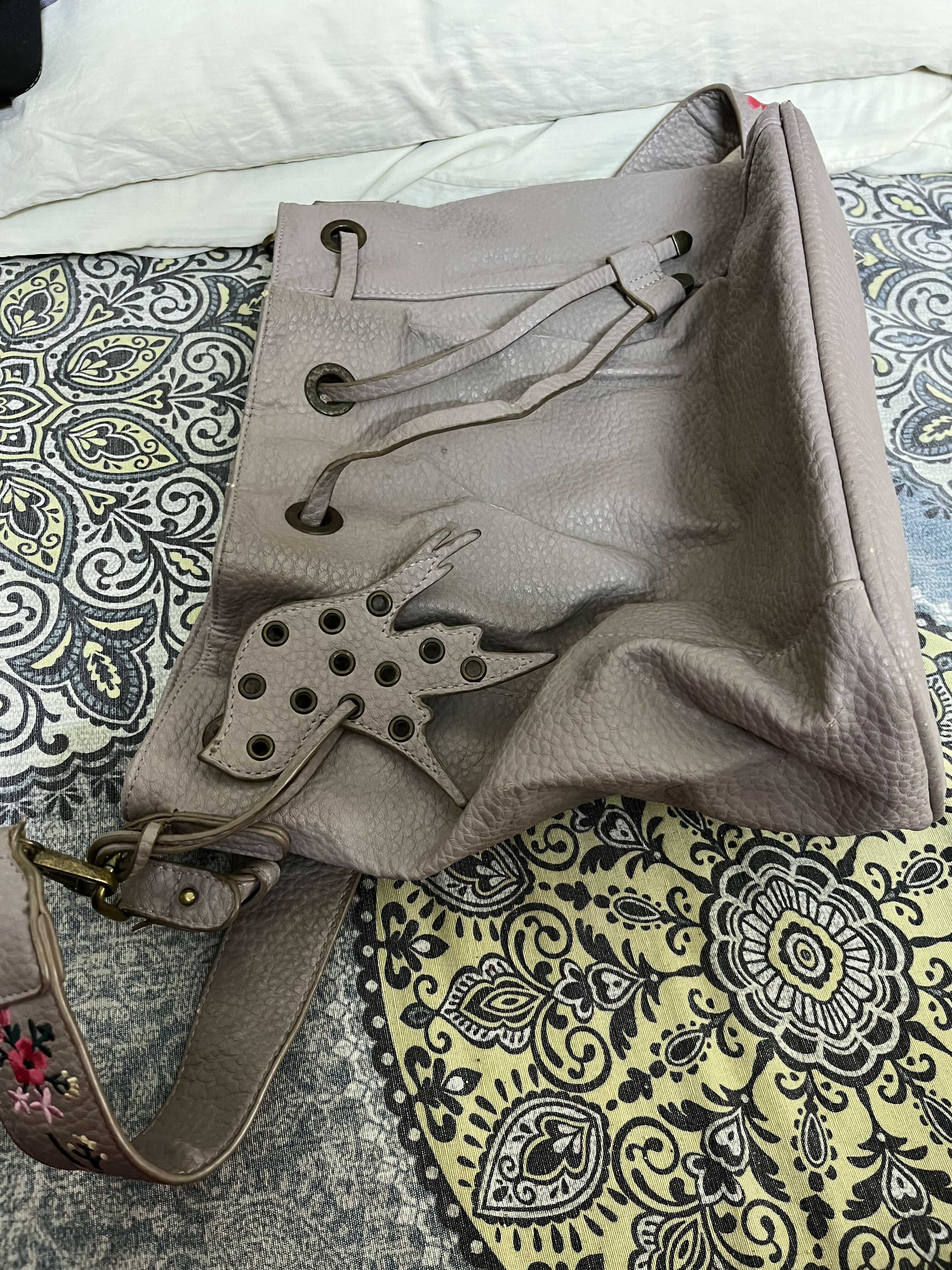 Imported from UK | Grey Leather Potli Bag | Women Bags | Preloved