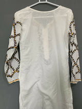 Embroidered Kurta | Women Locally Made Kurta | Small | White | Preloved
