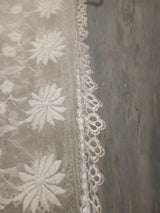 White Net Dupatta With Lace | Women Accessories | Duppata | Medium | Worn Once