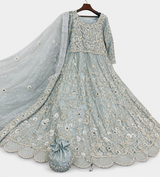 Grey Silver Maxi | Women Bridals | Medium | Worn Once