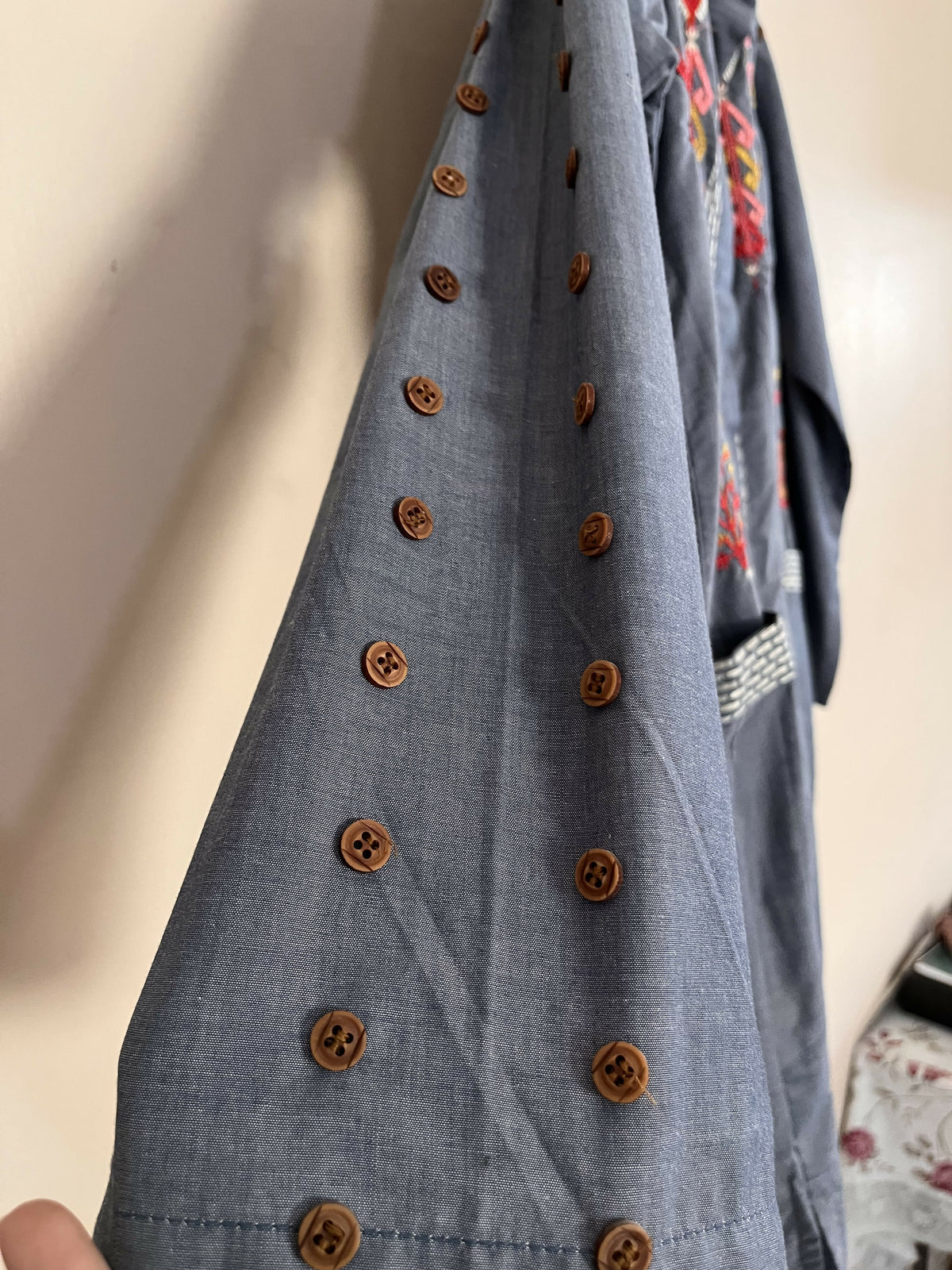 Denim Embroidered Shirt | Women Tops & Shirts | XSmall | Blue | New