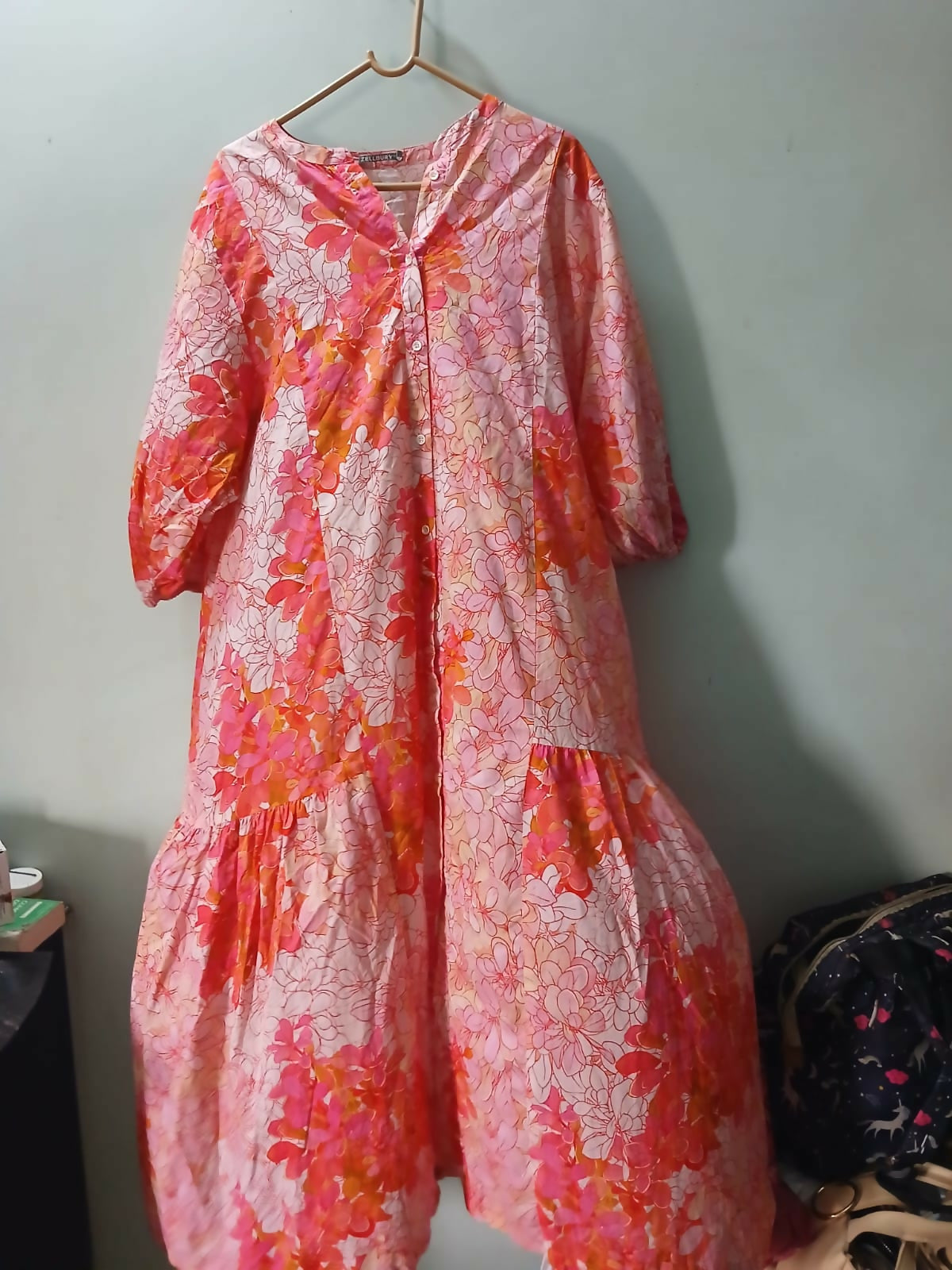 Zellbury | Women Frocks & Maxis | Orange & White | Large | Preloved