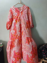Zellbury | Women Frocks & Maxis | Orange & White | Large | Preloved