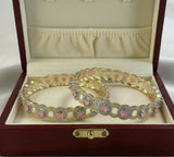 Round Stone Linked Bangle Set-00009 | Women Jewelry | Bangles/Bracelets | Brand New