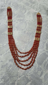 Long Mala Red Necklece