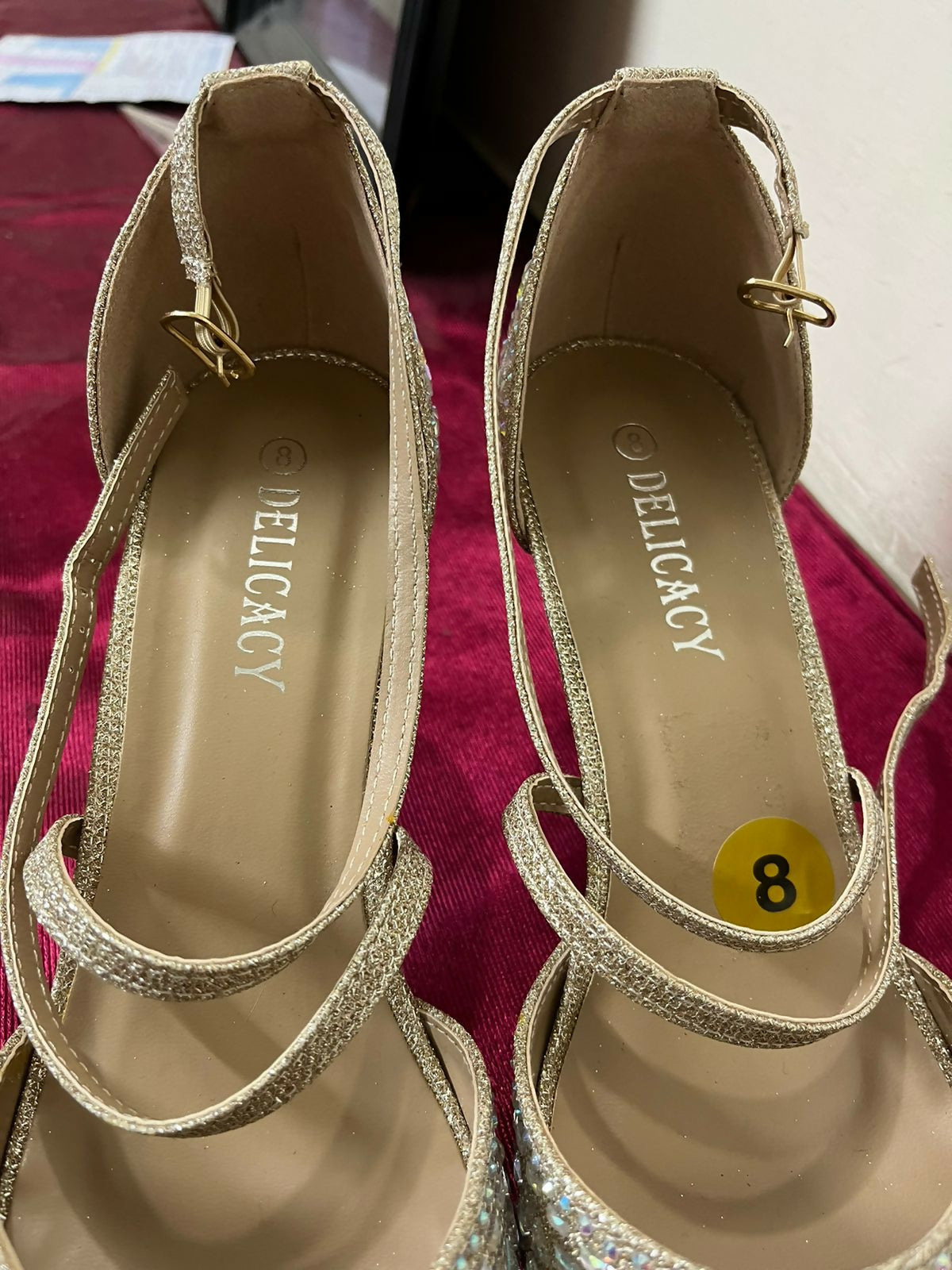 Delicacy(USA) | Fancy Gold Heels | Women Shoes | Size: 8 | New