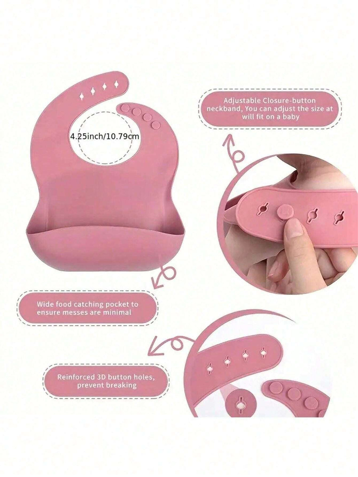 Buy SHEIN 5pcs Baby Feeding Set - Silicone Bib, Suction Bowl, Spoon, Fork, Suitable For Dishwasher in Pakistan