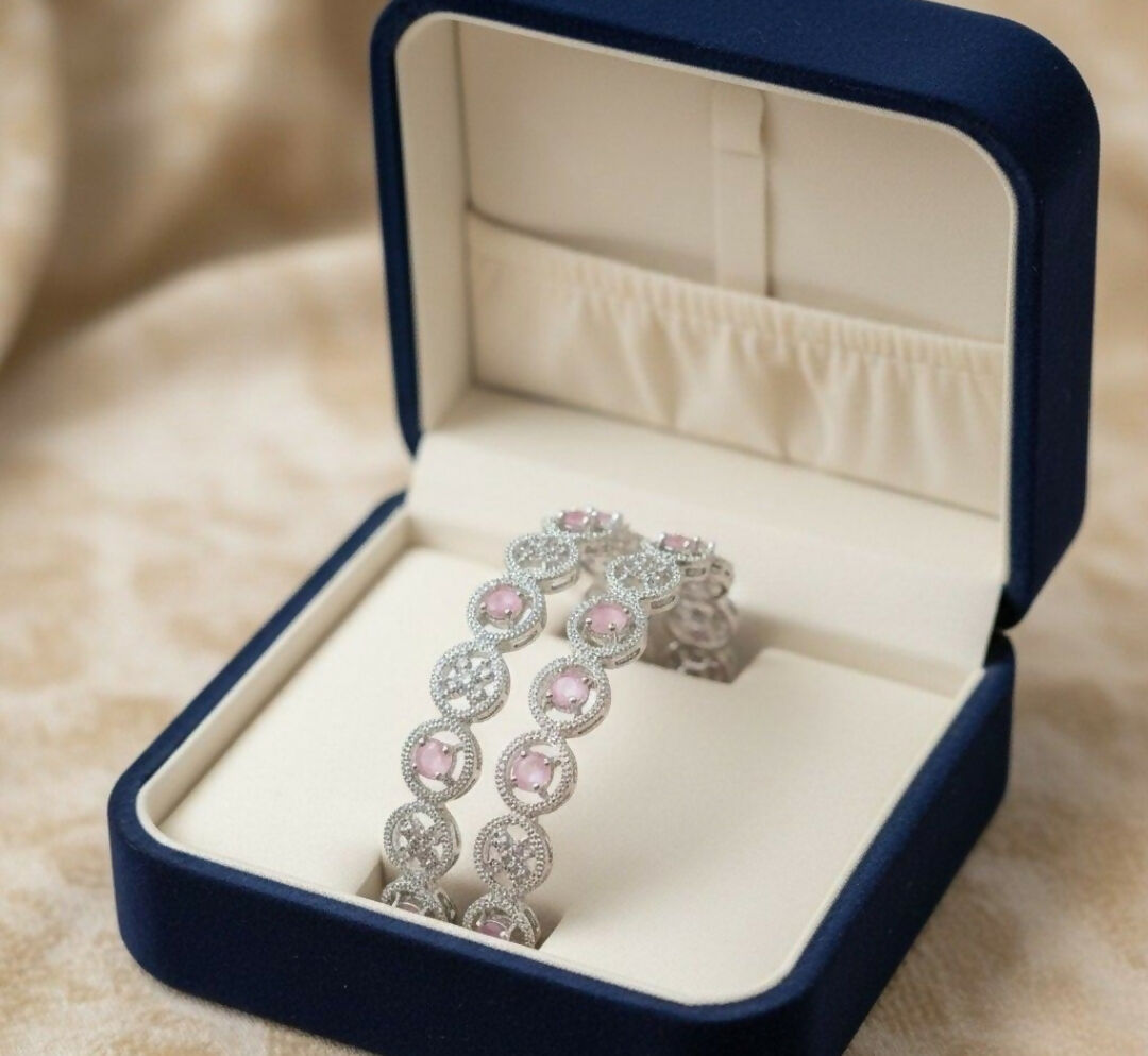 Round Flower Stone Bangle Set-00002 | Women Jewelry | Bangles/Bracelets | Brand New