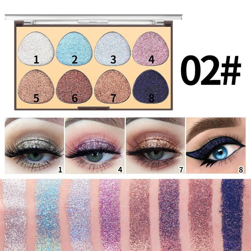 Buy MISS ROSE 8 Colors Glitter Eyeshadow Palette (NEW) in Pakistan