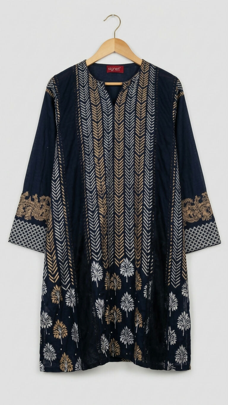 Black Embroidered | Women Branded Kurta | Large | Preloved