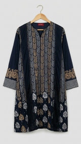 Black Embroidered | Women Branded Kurta | Large | Preloved