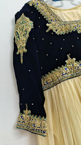 Mayar by Abdullah Faheem | Women Frocks & Maxis | Black & Yellow| Small | Worn Once