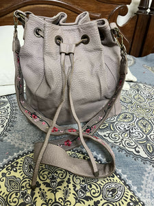 Imported from UK | Grey Leather Potli Bag | Women Bags | Preloved