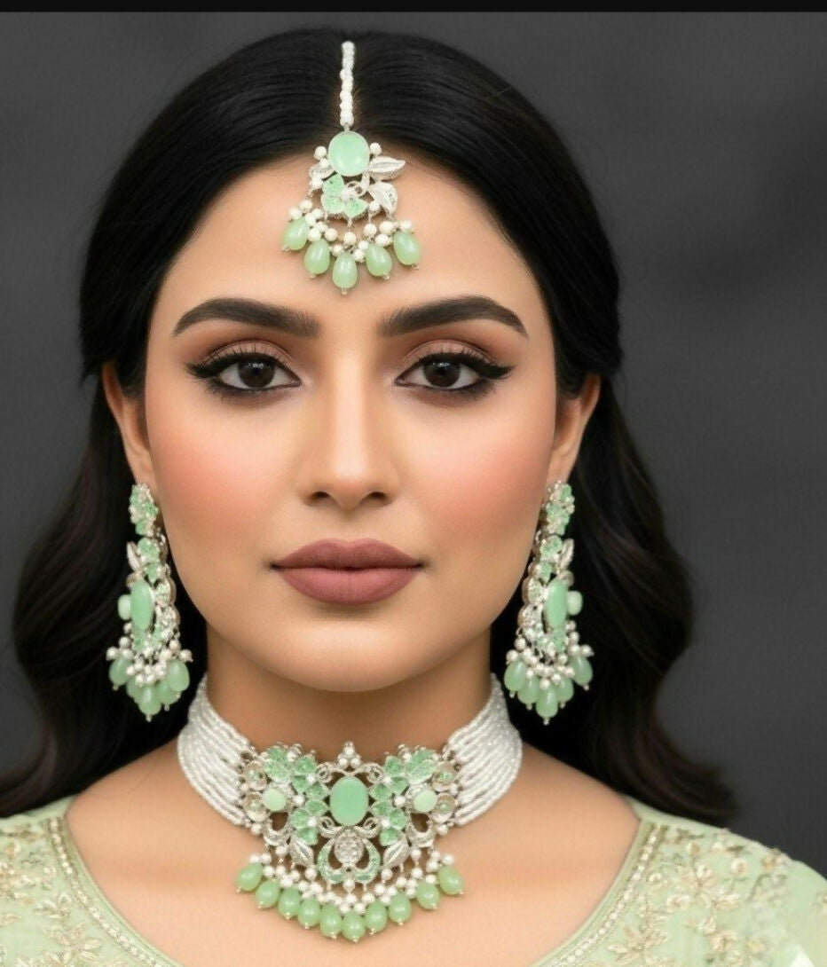 Oval/Flower Pearl Drop Choker Set-00262 | Women Jewelry | Wedding Jewelry & Sets | Brand New