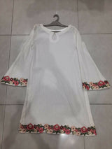 White Chicken Kari Kurta | Women Locally Made Kurta | Small | Preloved