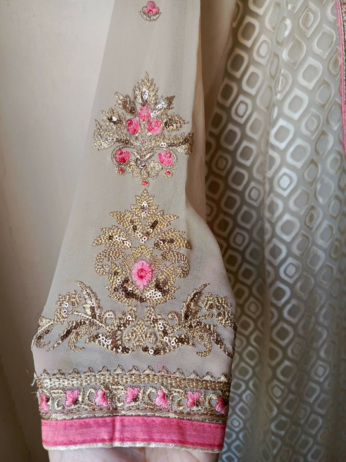 Chiffon 3PC Stitched Suit | Women Locally Made Kurta | Medium | Preloved