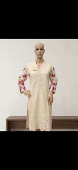 Agha Noor | Women Branded Kurta | Beige | Small | Worn Once