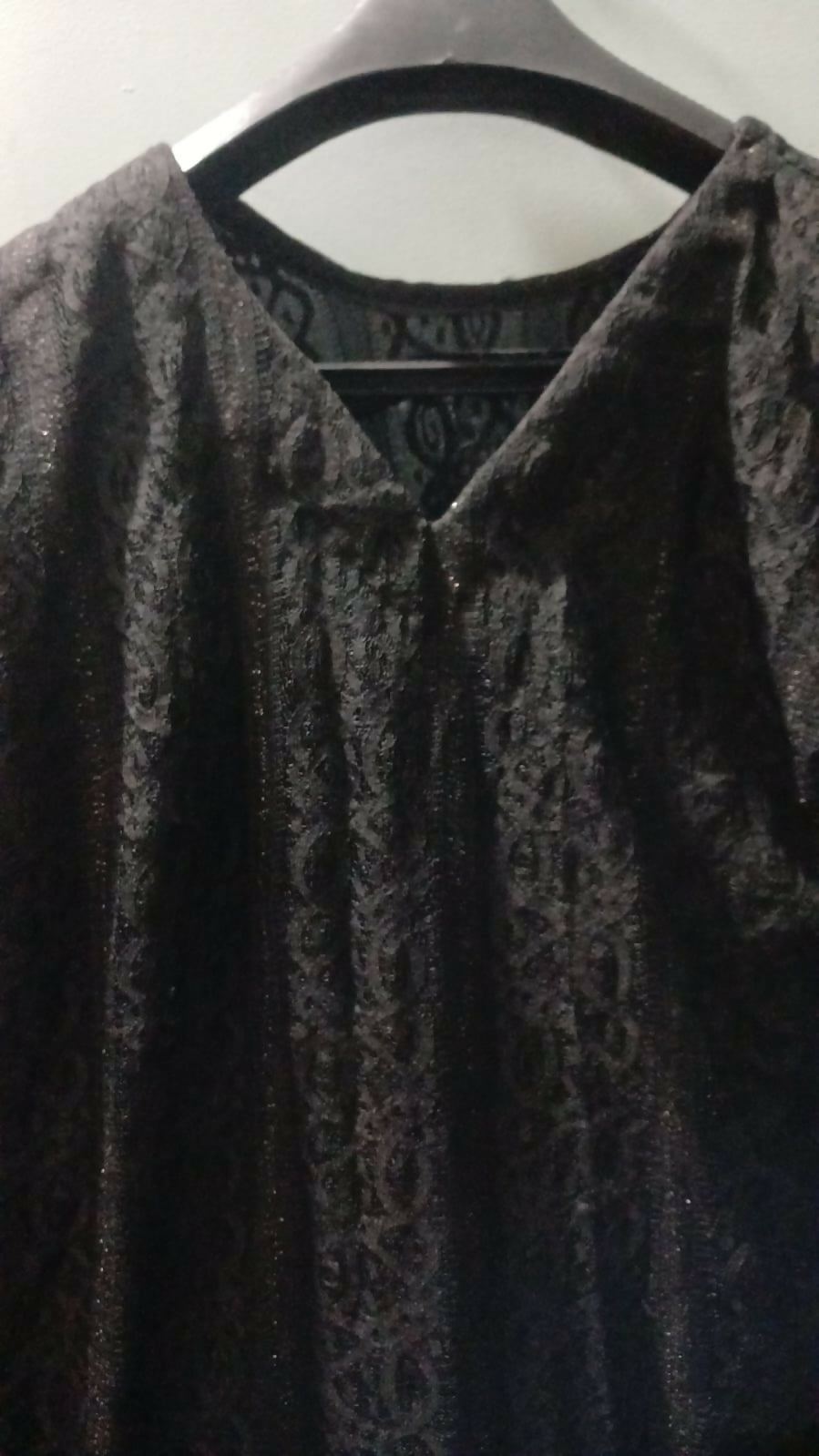 Black Net Kurti | Women Locally Made Kurta | Large | Preloved