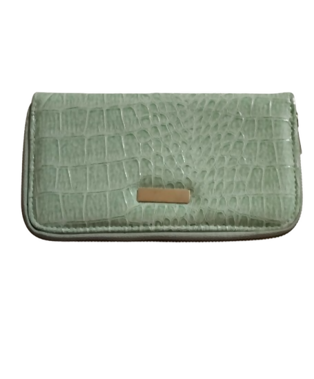 Crocodile Textured Green Wallet | Women Bags | Medium | New