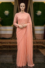 Beautiful Blossom Saree | Women Formals | Peach | Medium | Worn Once